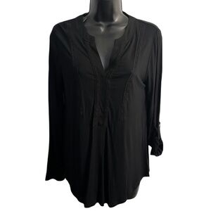 Cable & Gauge Elegant Black Long Sleeve Blouse